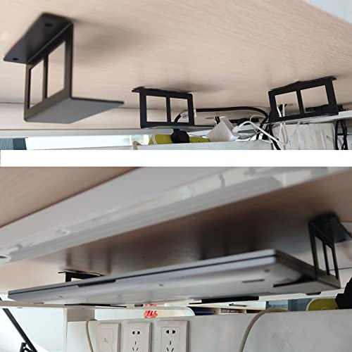 PIAOLGYI Under Desk Laptop Holder Mount with Screw,Bracket Devices Upto 2.7" Under Desk Mount for PS4,Xbox Series S,Xbox One S,Cable Box,Laptop & More（3 Pcs） - size: 2.7"