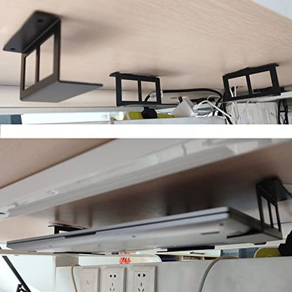 PIAOLGYI Under Desk Laptop Holder Mount with Screw,Bracket Devices Upto 2.7" Under Desk Mount for PS4,Xbox Series S,Xbox One S,Cable Box,Laptop & More（3 Pcs） - size: 2.7"