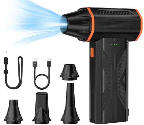 Electric Air Duster, 110000 RPM Cordless Rechargeable Compressed Air Duster with 3 Speed Modes, Portable Handheld Air Blower for Computer Cleaning, Keyboard, PC, Electronics, Car, Office & Home