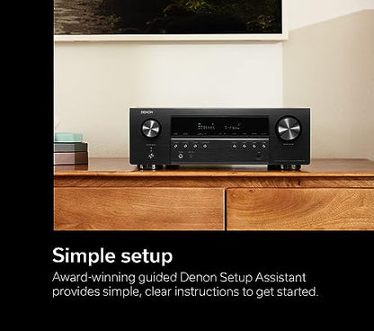 Denon AVR-S770H 7.2 Ch Home Theater Receiver, 8K UHD HDMI Receiver 75W X 7 | Wireless Streaming via Built-in HEOS, Wi-Fi, Dolby TrueHD, DTS Neural:X & DTS:X Surround Sound for TV, Bluetooth Amplifier - style: AVR-S770H