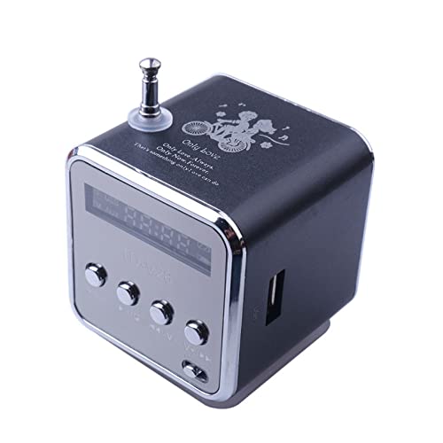 Mini Wireless Portable Bluetooth FM Radio Speaker MP3 Player, Black - color: Black