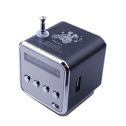 Mini Wireless Portable Bluetooth FM Radio Speaker MP3 Player, Black - color: Black