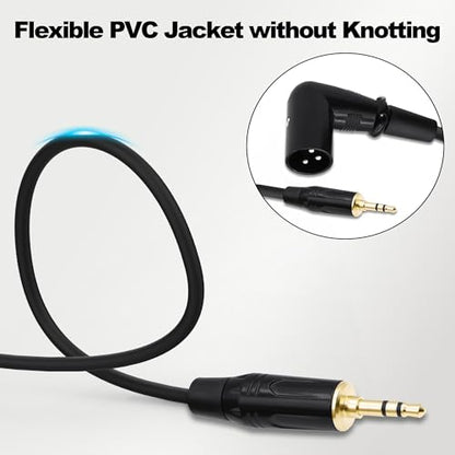 3.5mm TRS to XLR Female Balanced Audio Cable Adapter 1M | Right Angle XLR Female to 1/8 inch Male,HiFi Stereo Speaker Cord,for Smartphone Laptop Mixer Speaker - style: male to male
