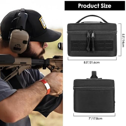 GOBUROS Shooting Glasses and Earmuffs Carrying Case for Shooting Range | Soft Protective Carrying Storage Case for Earmuff and Shooting Glasses, Universal Earmuff Case for Hunting Shooting, Only Bag