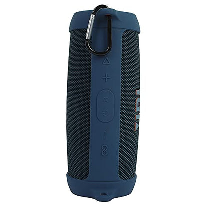 Protective Silicone Case Cover for JBL Charge 5 Bluetooth Speaker Soft Carrying Skin Sleeve with Shoulder Strap & Carabiner,Speaker Accessory (Dark Blue) - color: dark blue