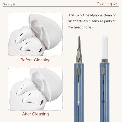 4PCS Earphone Cleaner Kit - Ultra Portable Multi-Function Cleaner Kit Soft Brush for Bluetooth Earphones Case Cleaning Tools, Dark Blue - color: Dark Blue