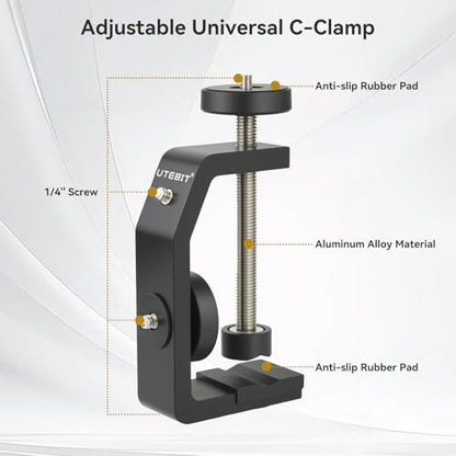 UTEBIT Super Clamp Mount with Mini Ball Head Mount, Black (90mm) - size: 90mm