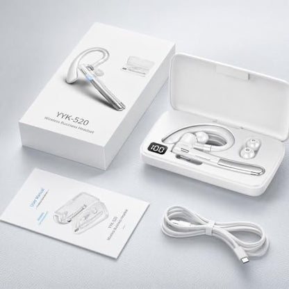 Hsility Bluetoth Earbuds with Mic for Office 270 Degree Rotatble Wireless Earbuds for Truck Driver - color: White