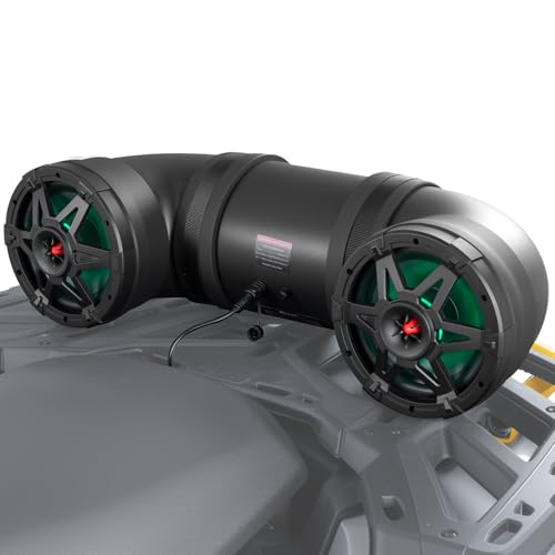 KEMIMOTO ATV Speaker 8 Inch Wireless Audio Streaming ATV UTV Sound Bar | w/ 20 RGB Light Modes, 2X Full Range Speakers 2X Tweeters Boat Sound System Compatible with Polaris Sportman Fourtrax Can Am - size: 8 Inch