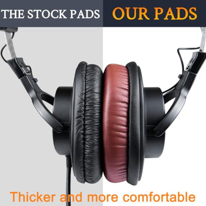 SOULWIT Replacement Earpads for Sony MDR-7506 MDR-V6 MDR-V7 MDR-CD900ST Monitor Headphones, Ear Pads Cushions with Softer Protein Leather, High-Density Foam - Burgundy - color: Burgundy