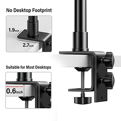 2-Pack Camera Desk Mount Stand with 1/4" Ball Head and Cold Shoe Mount Adapter,12.9-22" Tabletop Mounts Stand, Adjustable Aluminum Desktop Light Stand, for DSLR Camera, Ring Light, Video Light