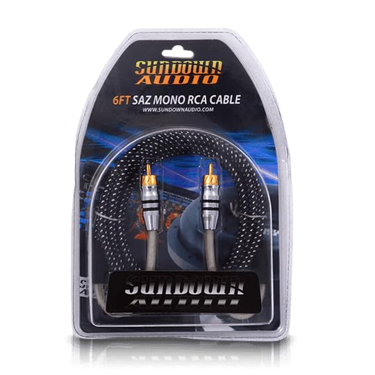 Sundown Audio RCA-SAZ1CH6 Premium Mono RCA Signal Cable – 6ft Twisted Pair, Dual Shielded OFC Copper with Braided Foil, High-Grip Connectors for Noise-Free Car Audio - size: 6 Feet