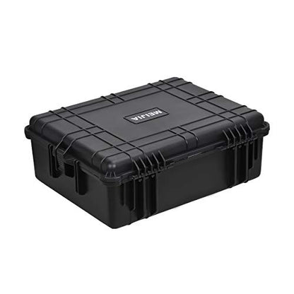 MEIJIA All Weather Waterproof Hard Camera Case,Hard Case with Customizable Fit Foam,Fit Use of Drones,Camera,Equipments,Pistols,Elegant Black (Black, 24.25"X19.43"X8.68") - size: 24.25"X19.43"X8.68"