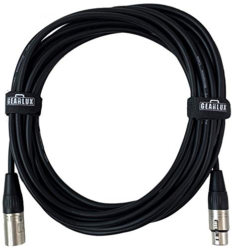 Gearlux XLR Microphone Cable, Fully Balanced, Male to Female, 10 Feet - Single Pack - size: 10 Ft, style: 1 Pack