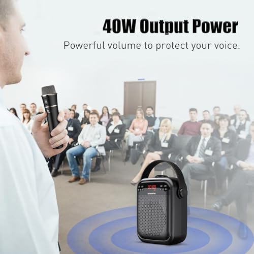 ZOWEETEK Wireless Voice Amplifier with Handheld Microphone for Teachers | Buletooth PA System Speaker and Microphone,Portable Megaphone for Classroom, Speech,Karaoke,Outdoor