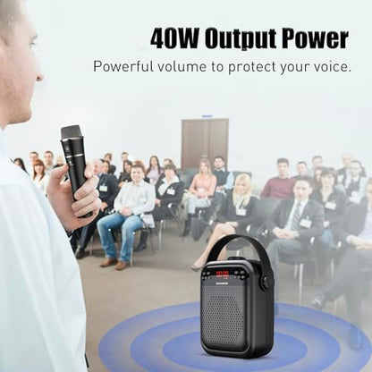 ZOWEETEK Wireless Voice Amplifier with Handheld Microphone for Teachers | Buletooth PA System Speaker and Microphone,Portable Megaphone for Classroom, Speech,Karaoke,Outdoor