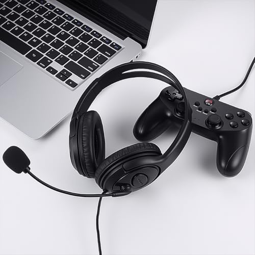 USB Headset with Mic, Computer Wired Headphones with Microphone for PC, Laptop (Black - Full Ear Cups) - color: black - full ear cups