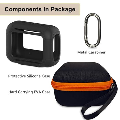 Silicone Cover and Hard Carrying Case for JBL Go 5 Bluetooth Speaker | Protective Cases for Go 5 Speaker Accessories, Scratch-Resistant and Drop-Proof Cover (Black) - color: Black