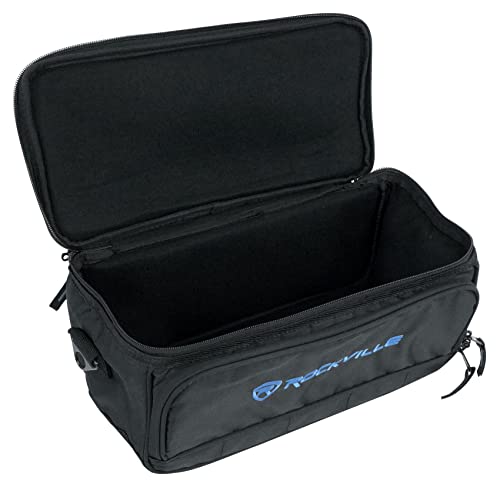 Rockville MB147 DJ Gear Mixer Gig Bag Case 14"x7"x6.5" + 13" Laptop Pocket | Dual Layer Foam Padding, Rugged Nylon, Rainproof, YKK Lockable Zippers, Shoulder Strap, Rubber Feet, Fits Controllers