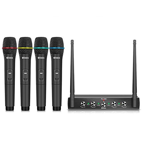 Debra Audio Pro UHF 4 Channel Wireless Microphone System - color: with 4 Handheld (B)
