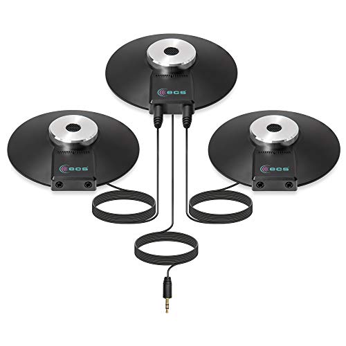 ECS WordForum 3.5mm TRS 360° Omnidirectional Stereo Conference Microphone for PC - with Daisy Chain Option, Condenser Mic for Teleconferencing - 3 Pack - size: 3 Pack - WordForum 3.5mm