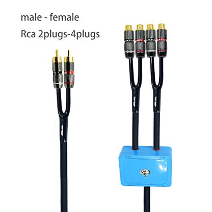 10ft Sound Channel swicher 2 male to 4 female RCA Switch Selector 2 in 1 Out R/L Stereo Audio 1 in 2 Out Stereo Audio Splitter with Mute Button No External Power Required CD Speaker dvd Player - size: 10ft, style: 2male-4female switch
