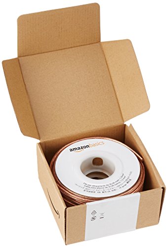 Amazon Basics 16-Gauge Speaker Wire Cable, Polarity Marked, 100 ft, Bronze - size: 100 Feet