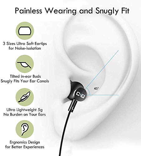 12Ft Extra Long Earbuds for TV & PC, in-Ear Wired Headphones, 3.5mm Jack | 3.6M Long Headphone for TV Watching with Coiled Extension Cable, Volume Control & Mic, Ideal Gift for Parents and Elderly