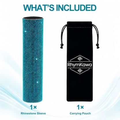 Lake Blue Crystal Wireless Mic Cover for Universal Handheld | Sparkly Fits Wireless SM58, Beta58, Senheiser G2/G3/G4 Series and More, Elegant Rhinestone Shine For Weddings And Ceremonies - color: Lake Blue