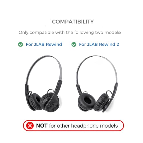 Ear Cushions Replacement Earpads for JLAB Rewind, Rewind 2 Wireless Retro Headphones, Premuim Protein Leather with Memory Foam