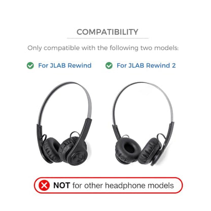 Ear Cushions Replacement Earpads for JLAB Rewind, Rewind 2 Wireless Retro Headphones, Premuim Protein Leather with Memory Foam