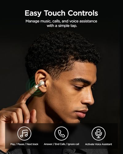 TALIX Open Ear Clip-On Wireless Bluetooth 6.0 Earbuds X7, White | Ultra-Light 4.8g, LED Battery Display, Clear Sound, Bluetooth 6.0, Dual-Device Switching, IPX4 Sweatproof, Touch Control - color: White