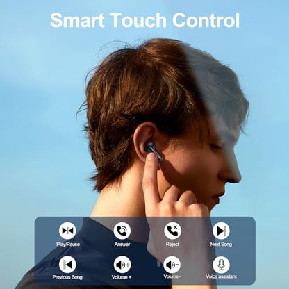 Ear buds, Wireless Earbuds, 56Hrs, BT5.3 Headphones, ENC, IPX7 for iPhone | Bluetooth 5.3, Hi-Fi Stereo Deep Bass, 4 ENC Noise Cancelling Headphones Mics, Ear Buds for iPhone Android Phones Laptop