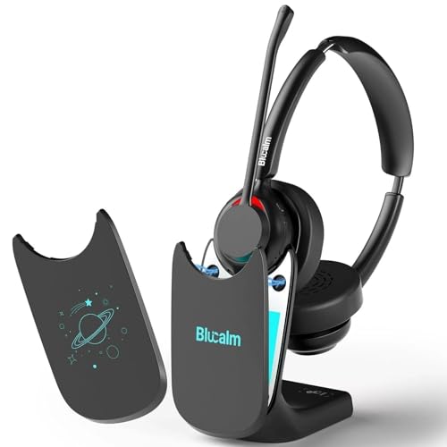Wireless Headset with Mic, Noise Cancelling for WFH Office Zoom Teams Calls