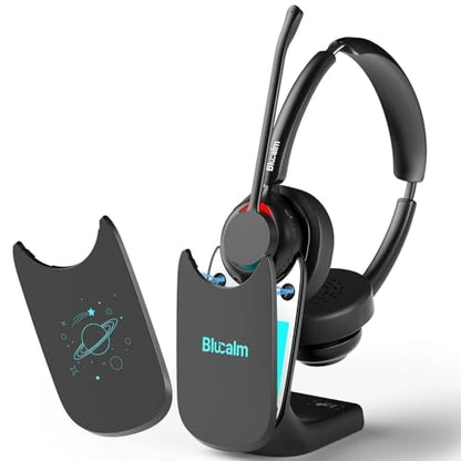 Wireless Headset with Mic, Noise Cancelling for WFH Office Zoom Teams Calls