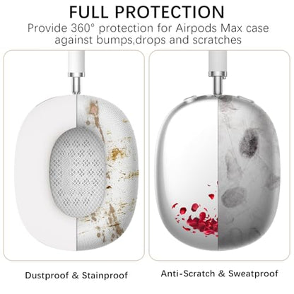 Headphone Cover for AirPods Max, Girly Cute Clear Ear Cups Covers, Silicone Ear Pad Case Headband Cover for Apple AirPods Max (2024/2020), Rose - color: Rose-Clear
