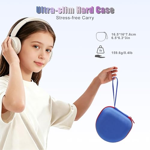 Kid Headphones Case for Jlab/Spiderman/iClever Headphone,Blue+Red,Case Only | for JLab JBuddies ANC/Spiderman/iClever BTH12 HS19 BTH20 BTH22 BTH26/Candy Bila/Acer/JBL/MIDOLA/JoySpark Etc Kids Headphone - color: Blue+Red