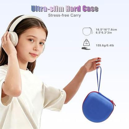 Kid Headphones Case for Jlab/Spiderman/iClever Headphone,Blue+Red,Case Only | for JLab JBuddies ANC/Spiderman/iClever BTH12 HS19 BTH20 BTH22 BTH26/Candy Bila/Acer/JBL/MIDOLA/JoySpark Etc Kids Headphone - color: Blue+Red