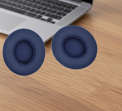 Headphone Replacement Ear Pad Cover Compatible with Beats by Dre Solo3 Solo2 Wired Wireless Headphones Protein Leather Memory Foam Headphone Cushion Ear Muffs-College Blue - color: college blue