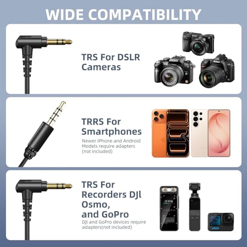 Universal Mic for Camera, Portable Condenser Microphone with Stand