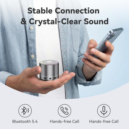 Mini Bluetooth Speaker, 2026 Ultra-Light Mini Bluetooth Speaker, IP7 Waterproof Brief Design, Small Shower Travel Speaker for Outdoor, 8H Playtime, Perfect for Backpacking, Bike, Beach & Gift Gray - color: Gray