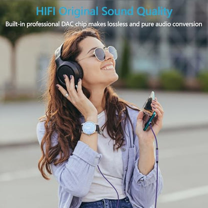 for iPhone 16e 17e 16 17 Pro Max Air, Headphone Earphone Jack Adapter | for iPhone 16 Plus, 15, 15 Pro, 15 Pro Max, 15 Plus, USB C to 3.5mm Headset Earbud Audio Adapter for Samsung Galaxy S25 Ultra - color: Purple