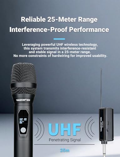 TAKSTAR TS-K302 UHF Dual Wireless Microphone, Plug & Play PA Speaker