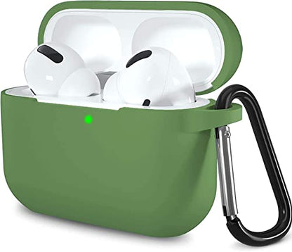 Lerobo for AirPods Pro 2 Case with Keychain, Olive Green | Silicone Protective Cover Compatible with Apple AirPod Pro 2nd/1st Case for Women Men, Scratchproof, Shockproof, Dustproof - color: Olive Green