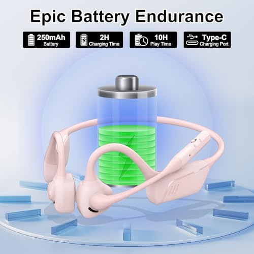 Open Ear Bluetooth Headphones (Pink) | Bluetooth Headphones with Noise Cancelling Mic , Wireless Headset with Mic for Work, Workout, Driving, Call - color: Pink