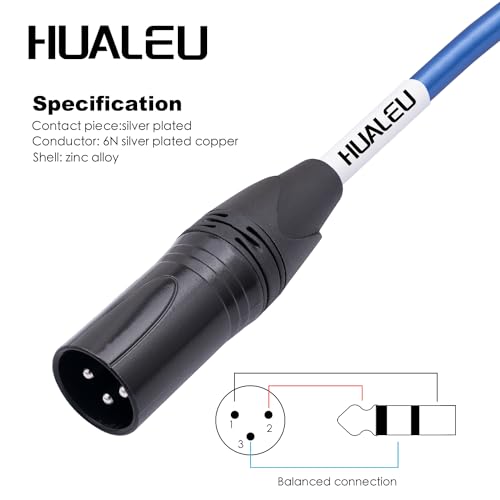 Right Angle 1/4" TRS to XLR 3Pin Male Audio Cable,Right Angle 6.35mm TS to XLR Male,6N OFC+Silver Plated HI-END Audio Cable for Microphone Mixer-1FT 2Pack - size: 1Feet（2Pack）, style: 90° TRS To XLR M