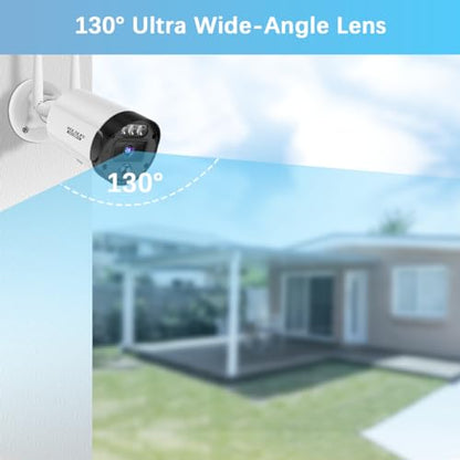 Wireless Security Camera System, Home WiFi Video Surveillance Systems | No Monthly Fees, 5MP HD, 130° Wide Angle, 2-Way Audio, 90FT Night Vision, Motion Detection - style: 5MP 6-Cams 3TB【60-Day Storage】