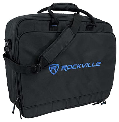Rockville MB1916 Rainproof Padded DJ Mixer Gear Bag with Laptop Pocket