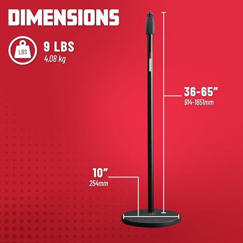 Gator Frameworks Microphone Stand with 10" Weighted Base and Soft Grip Twist Clutch Height Adjustment, (GFW-MIC-1000) - style: 10" Weighted Base
