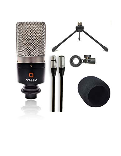 Artesia ARB-4 Recording Bundle - Professional 24-bit USB Audio Interface with Studio Monitor Headphones+ Cardioid Condenser Microphone + Desktop Headphone Hanger + Mic Cable + Bitwig studio 8